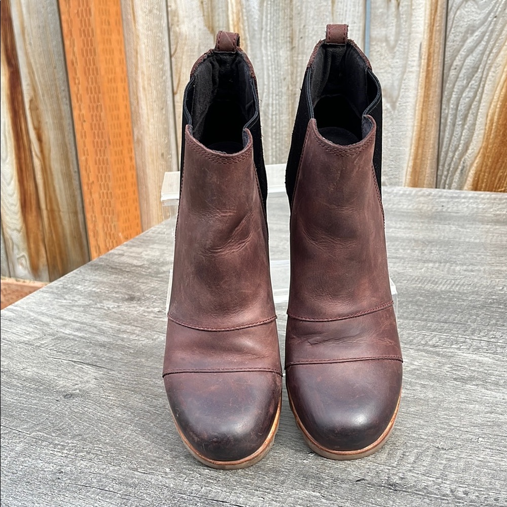 Sorel Brown Ankle Boots with Wedge Heel